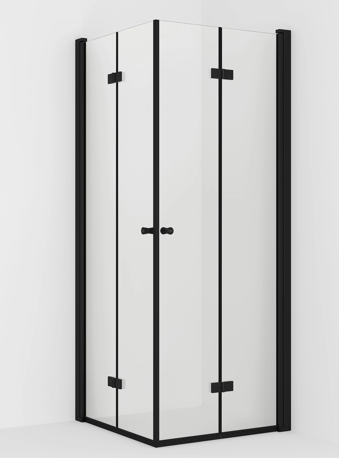 NRF6316565 - Liam leddet dusjdør V, sort matt/klart - 